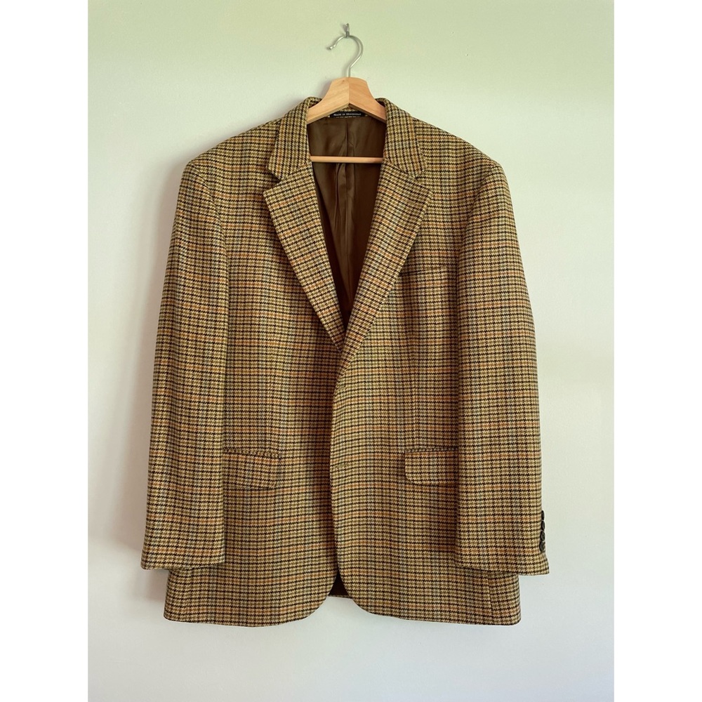 Lands End tan plaid blazer